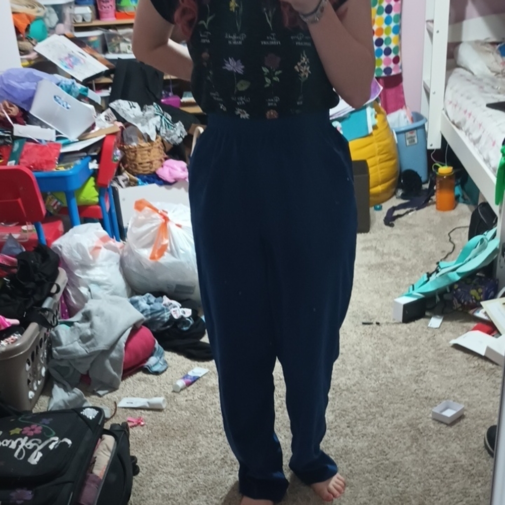 Women's Corduroy Navy Blue Pants
